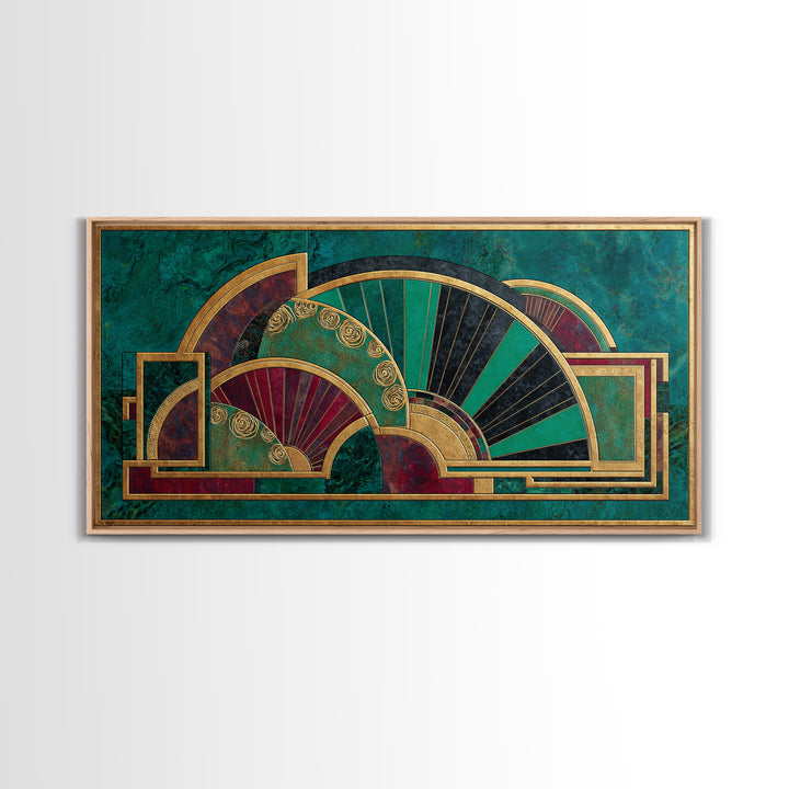Deco Doorway Study Framed Canvas Print, Art Deco Art, Art, Living Room Decor, Fine Art, Glamour, Art Nouveau, Abstract Art, ADA-2x1-83