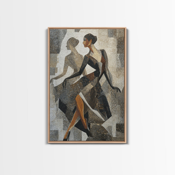 Deco Dancer in Beaded Dress and Angular Canvas Print, Art Deco Art, Canvas, Living Room Decor, Glamour, Wall Art Print, ADA-2x3-39