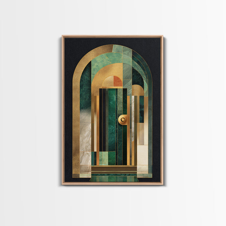 Deco Doorway Study Framed Canvas Print, Art Deco Art, Mid Century Modern, Living Room Decor, Abstract Art, Glamour, ADA-2x3-47