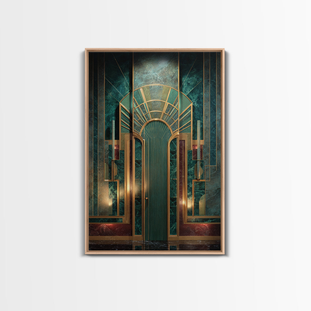 Deco Doorway Study Canvas Print, Art Deco Art, Digital Print, Living Room Decor, Fine Art, Glamour, Downloadable Art, ADA-2x3-71