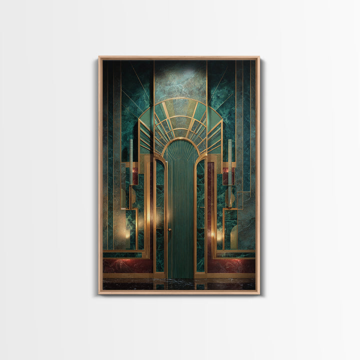 Deco Doorway Study Canvas Print, Art Deco Art, Digital Print, Living Room Decor, Fine Art, Glamour, Downloadable Art, ADA-2x3-71