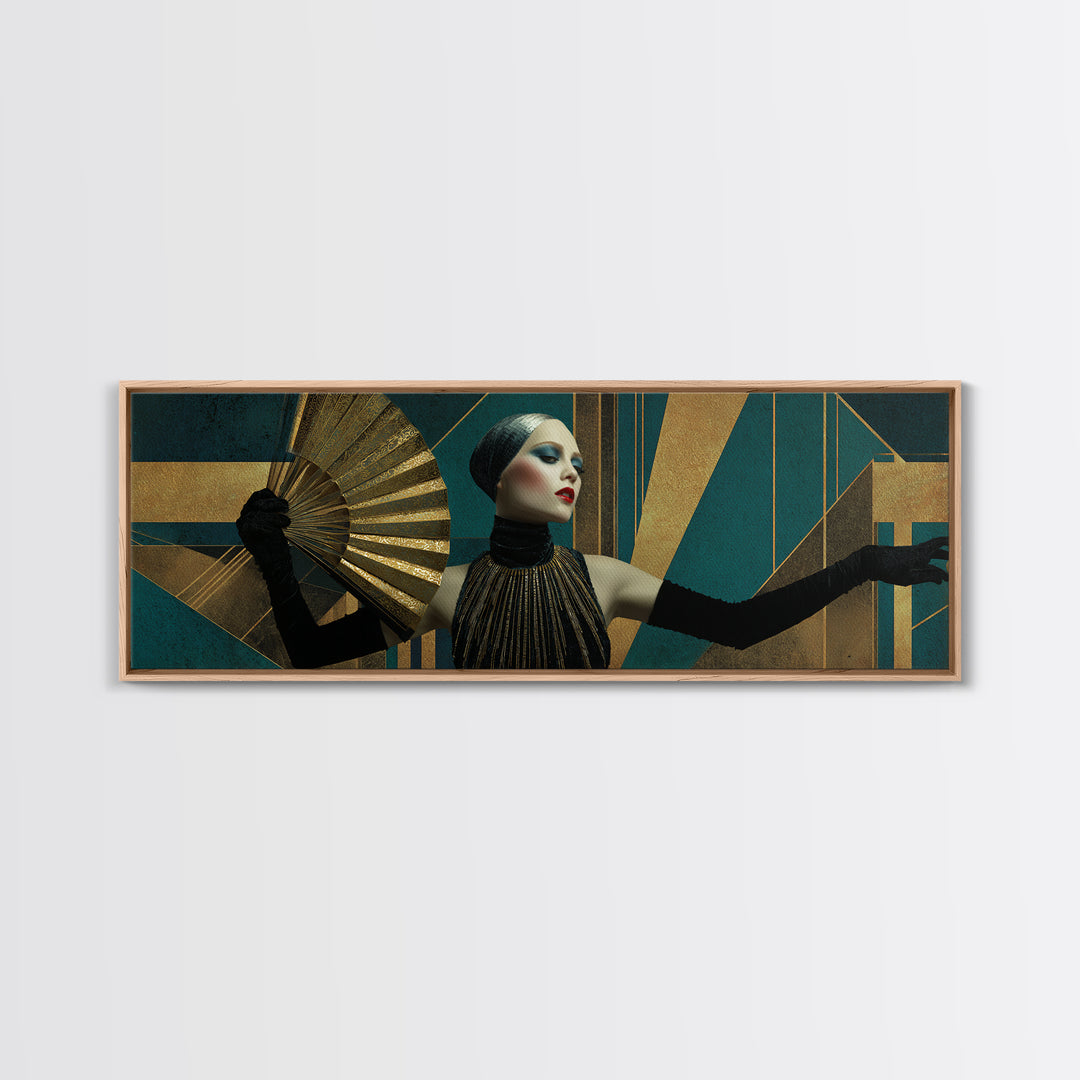 Glamorous 1920s Woman Canvas Print, Art Deco Art, Downloadable Art, Living Room Decor, Fine Art, Glamour, Contemporary Art, ADA-3x1-65