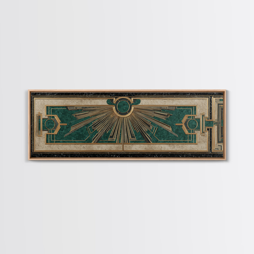 Deco Doorway Study Framed Canvas Print, Art Deco Art, Art Deco, Living Room Decor, Oil Painting, Glamour, Art Deco Wallpaper, ADA-3x1-79