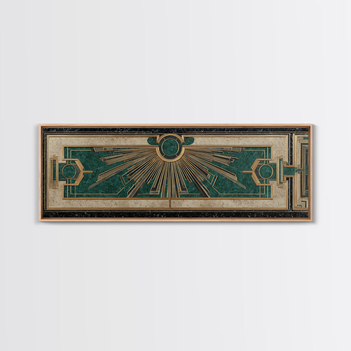 Deco Doorway Study Framed Canvas Print, Art Deco Art, Art Deco, Living Room Decor, Oil Painting, Glamour, Art Deco Wallpaper, ADA-3x1-79