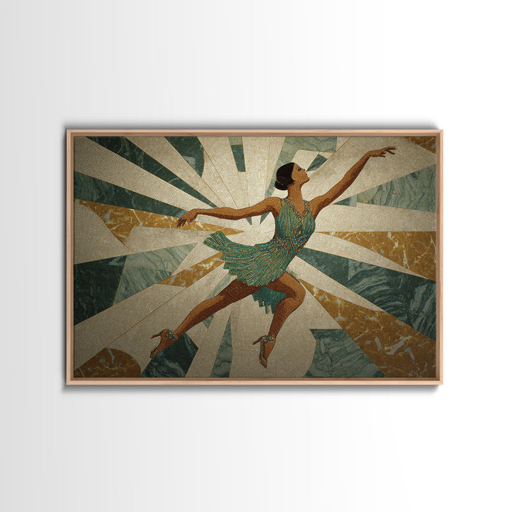 Deco Dancer in Beaded Dress and Angular Canvas Print, Art Deco Art, Modern Decor, Living Room Decor, Fine Art, Glamour, ADA-3x2-11