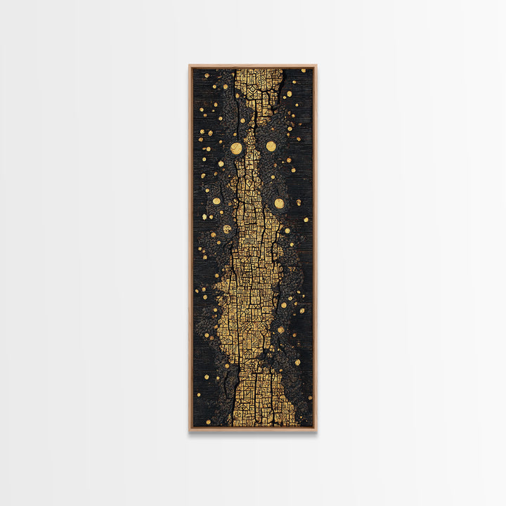 Black And Gold Ancestral Path, Abstract African Art, Luxury Wall Art, Spiritual Decor, Premium Canvas Print Gift For Home