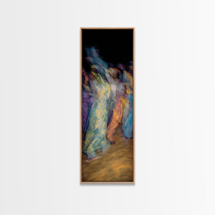 Dreamy African Dancers In Motion Framed Canvas Print, Abstract Afrocentric Wall Art, Colorful Cultural Home Decor, Statement Gift