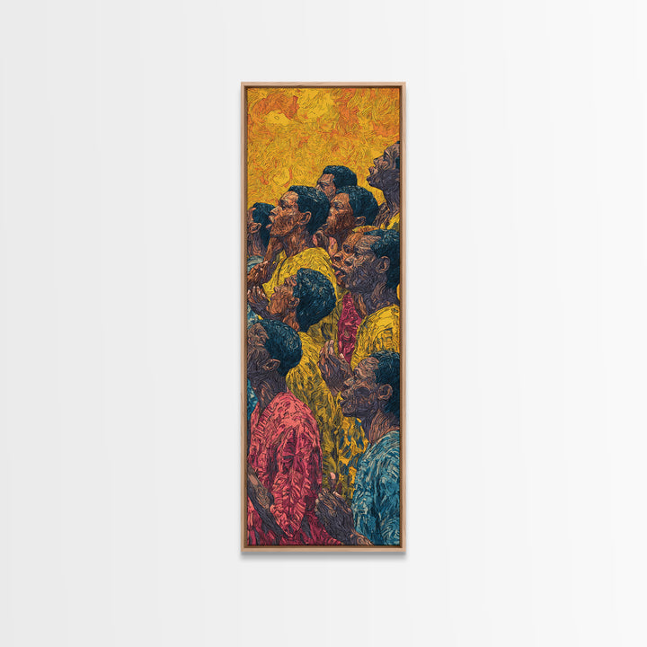 Vibrant African Crowd Portrait Canvas Print, African Women Art, Cultural Wall Decor, Black People Artwork, Afrocentric Home Decor