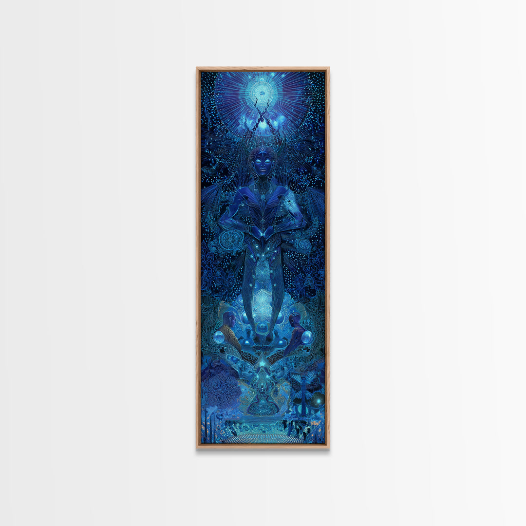 Mystical Blue African Goddess Wall Art, Afrocentric Decor, Spiritual Black Woman Art, Ethnic Portrait Canvas Print Home Decor Gift