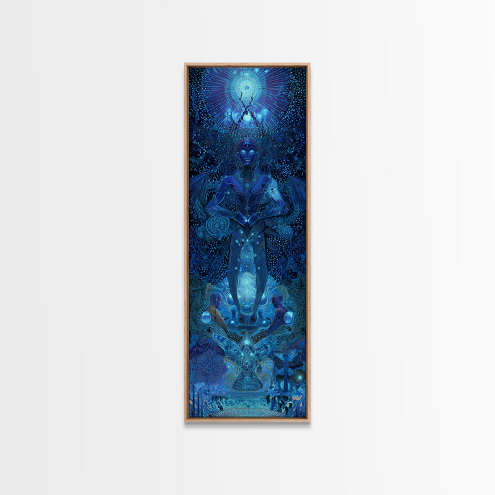 Mystical Blue African Goddess Wall Art, Afrocentric Decor, Spiritual Black Woman Art, Ethnic Portrait Canvas Print Home Decor Gift