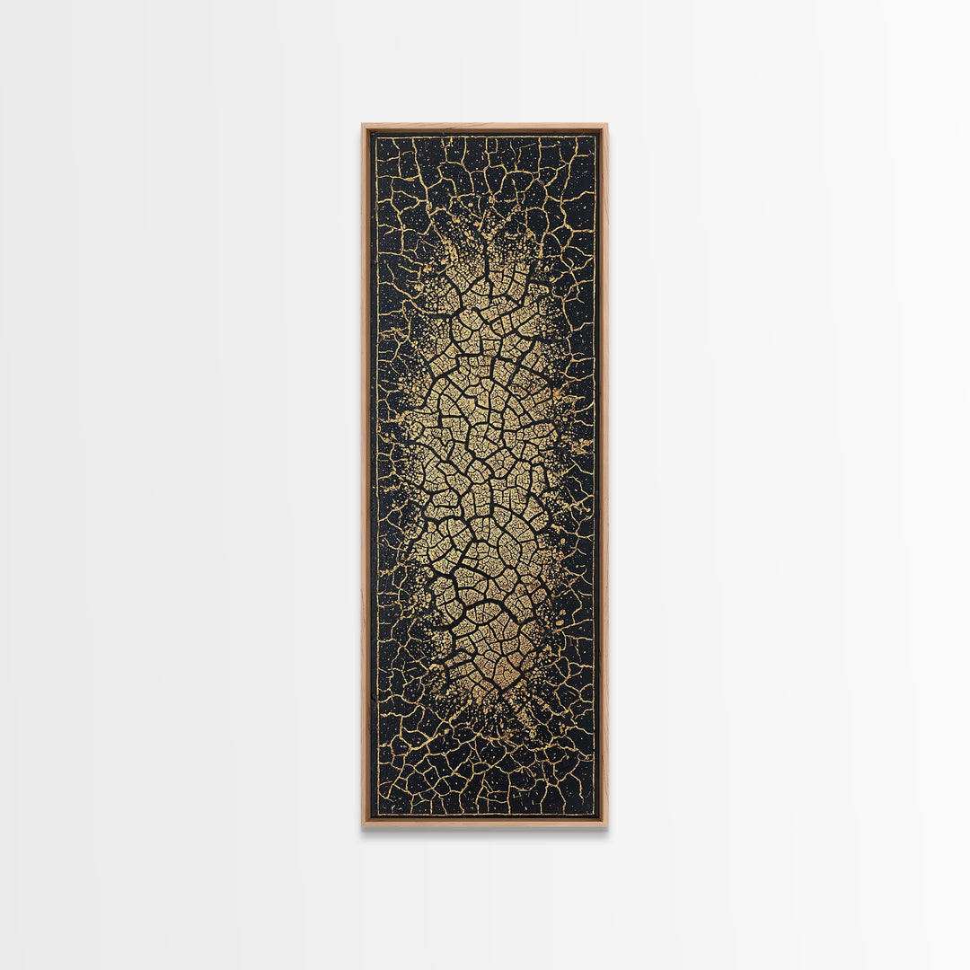Gold Cracked African Woman Silhouette Wall Art, Abstract African Art Print, Black And Gold Canvas, Afrocentric Home Decor