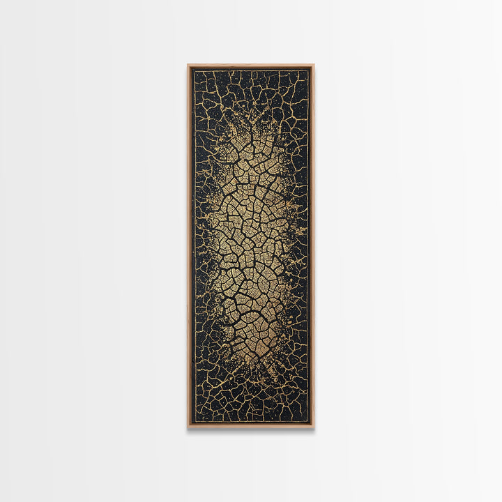 Gold Cracked African Woman Silhouette Wall Art, Abstract African Art Print, Black And Gold Canvas, Afrocentric Home Decor