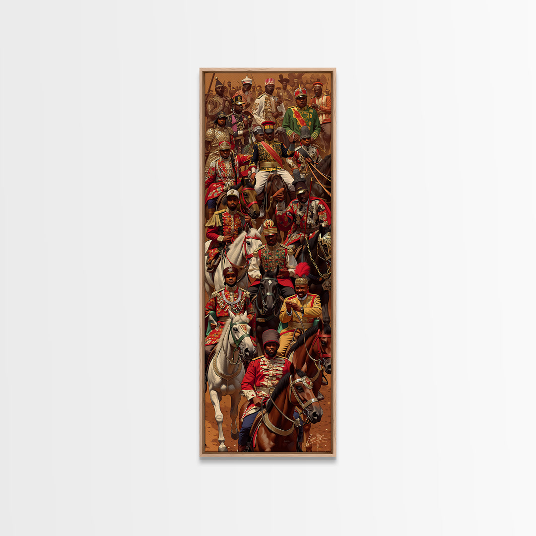 Grand African Cavalry Procession With Kings Wall Art, African Tribal Art Print, Black Culture Art, Statement Wall Decor Gift