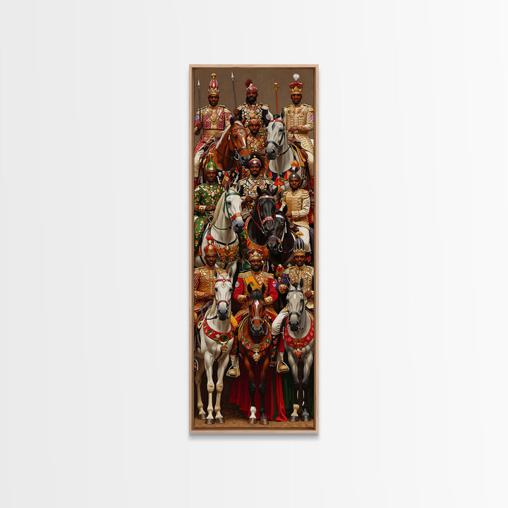 Regal African Horseback Warriors In Ceremony Wall Art, African American Art, African Tribal Decor, Afrocentric Artwork Gift