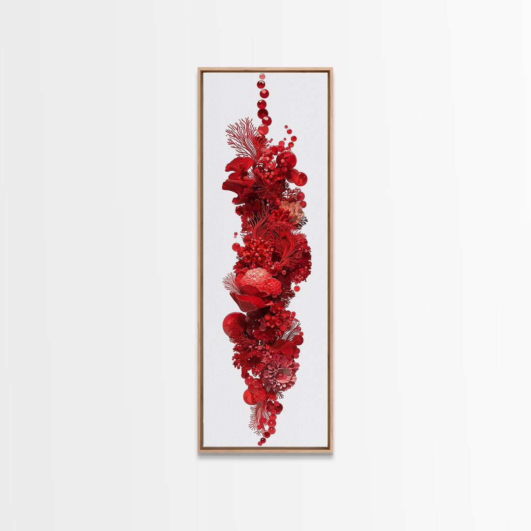 Red Coral Floral Abstract Sculpture Canvas Print, Modern African Art, Abstract Wall Art, Botanical Home Decor, Statement Gift