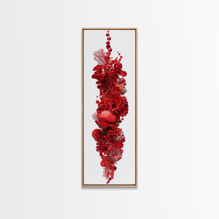 Red Coral Floral Abstract Sculpture Canvas Print, Modern African Art, Abstract Wall Art, Botanical Home Decor, Statement Gift