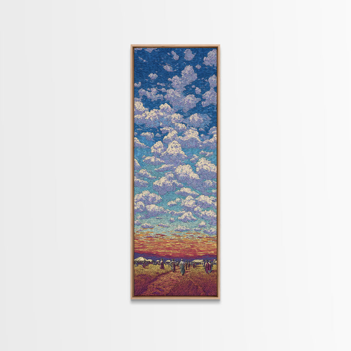 Sunset Cloud Prairie Landscape Framed Canvas Print, Dreamy Sky Wall Art, Nature Scene Art For Living Room Decor, Housewarming Gift