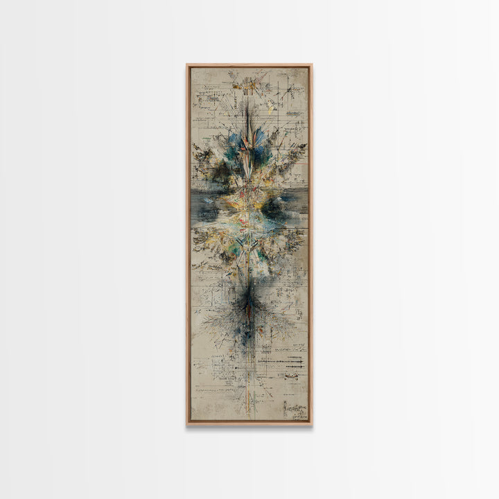 Architectural Geometry Abstract Wall Art, Blueprint Style Canvas Print, Modern Minimalist Office Decor, Statement Gift For Him