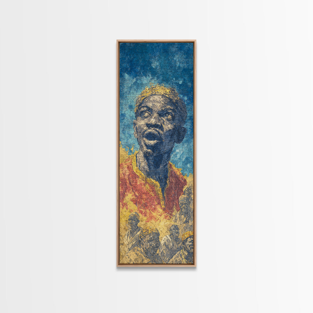 Expressive Singing Man Canvas Print, Blue African Portrait, Afrocentric Wall Decor, Black Music Art For Modern Home Gallery