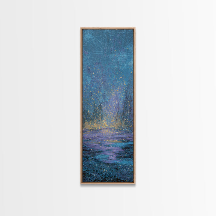 Blue Rainy Ocean Horizon Canvas Print, Dreamy Abstract Seascape, Coastal Bedroom Wall Decor, Modern Home Decor Gift For Her