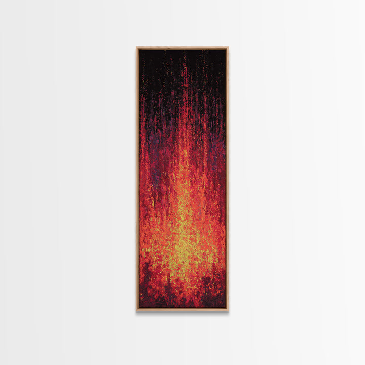 Blazing Red Orange Firefall Abstract Wall Art, African Inspired Canvas Print, Modern Black Decor, Statement Home Decor Gift