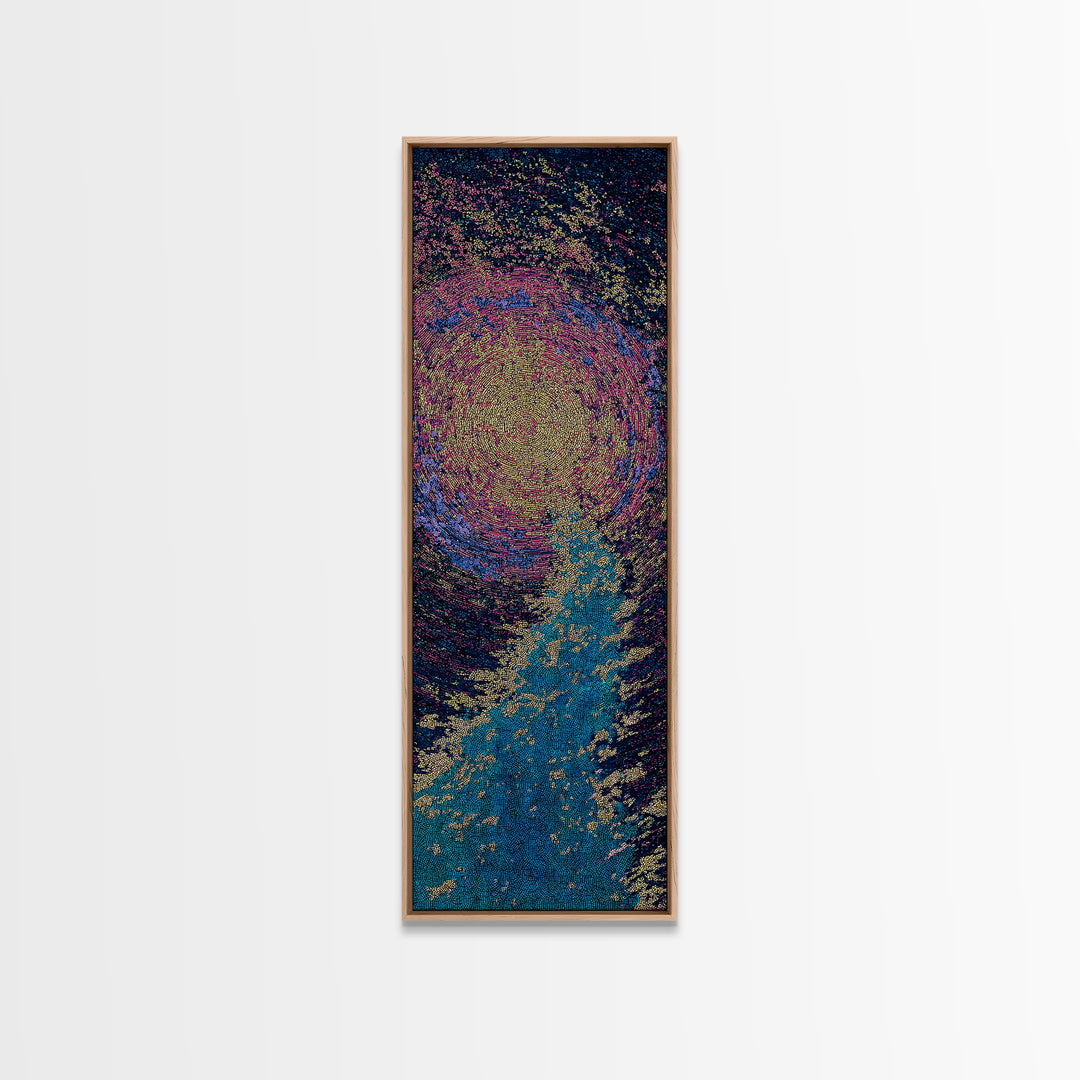 Vibrant Abstract African Portrait With Blue Gold Texture, Canvas Print, Afrocentric Wall Art, Modern Black Beauty Decor Gift