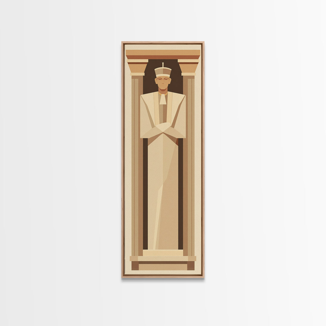Minimal Egyptian Pharaoh Wall Art, African Egyptian Art Print, Neutral Beige Museum Poster For Elegant Office Decor Home Gift