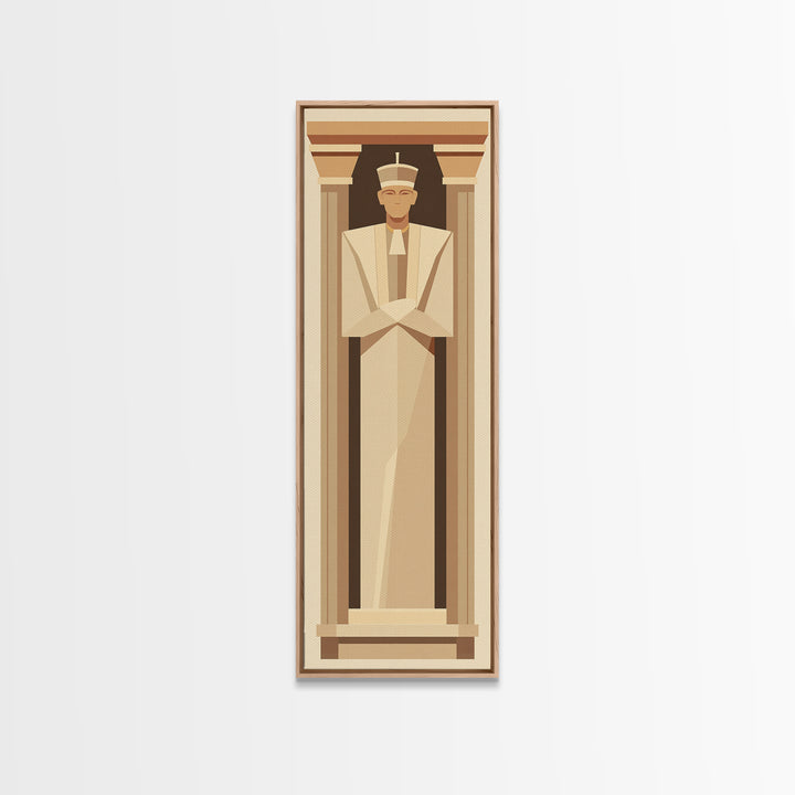 Minimal Egyptian Pharaoh Wall Art, African Egyptian Art Print, Neutral Beige Museum Poster For Elegant Office Decor Home Gift