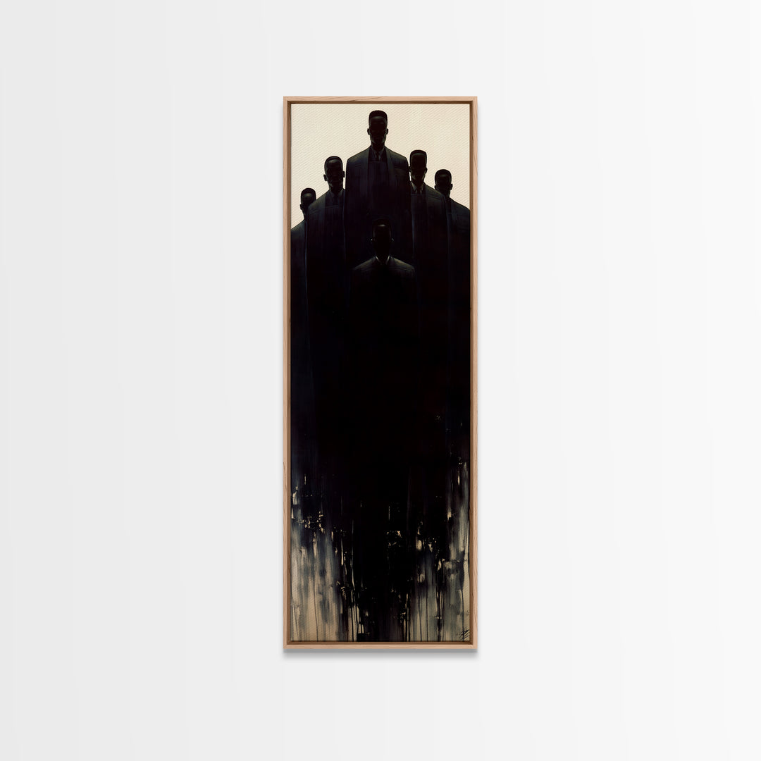 Powerful African Men In Dark Suits And Dramatic Light Wall Art, Black Man Portrait, Masculine Modern Office Decor Gift For Him