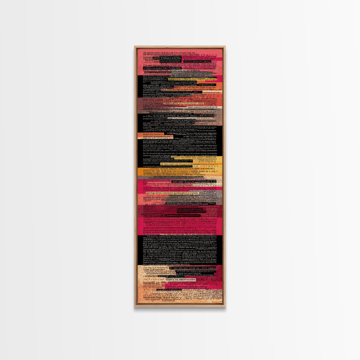 Layered Red Black Text Collage Abstract, Canvas Print, Modern Wall Art, Afrocentric Decor, Contemporary Office Decor Gift