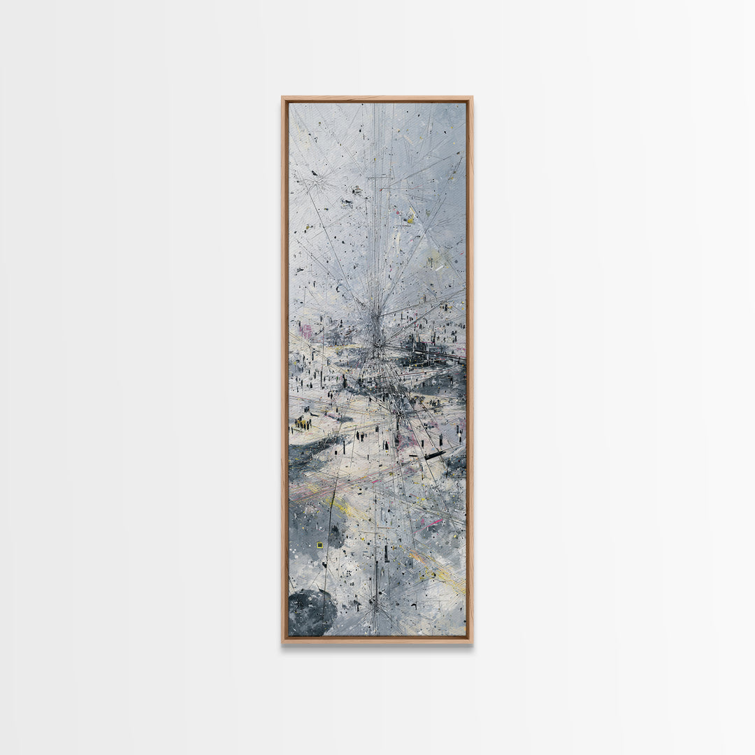 Misty Abstract Urban Winter Canvas Print, Contemporary African Art, Minimalist Grey Wall Decor, Modern Office Statement Art