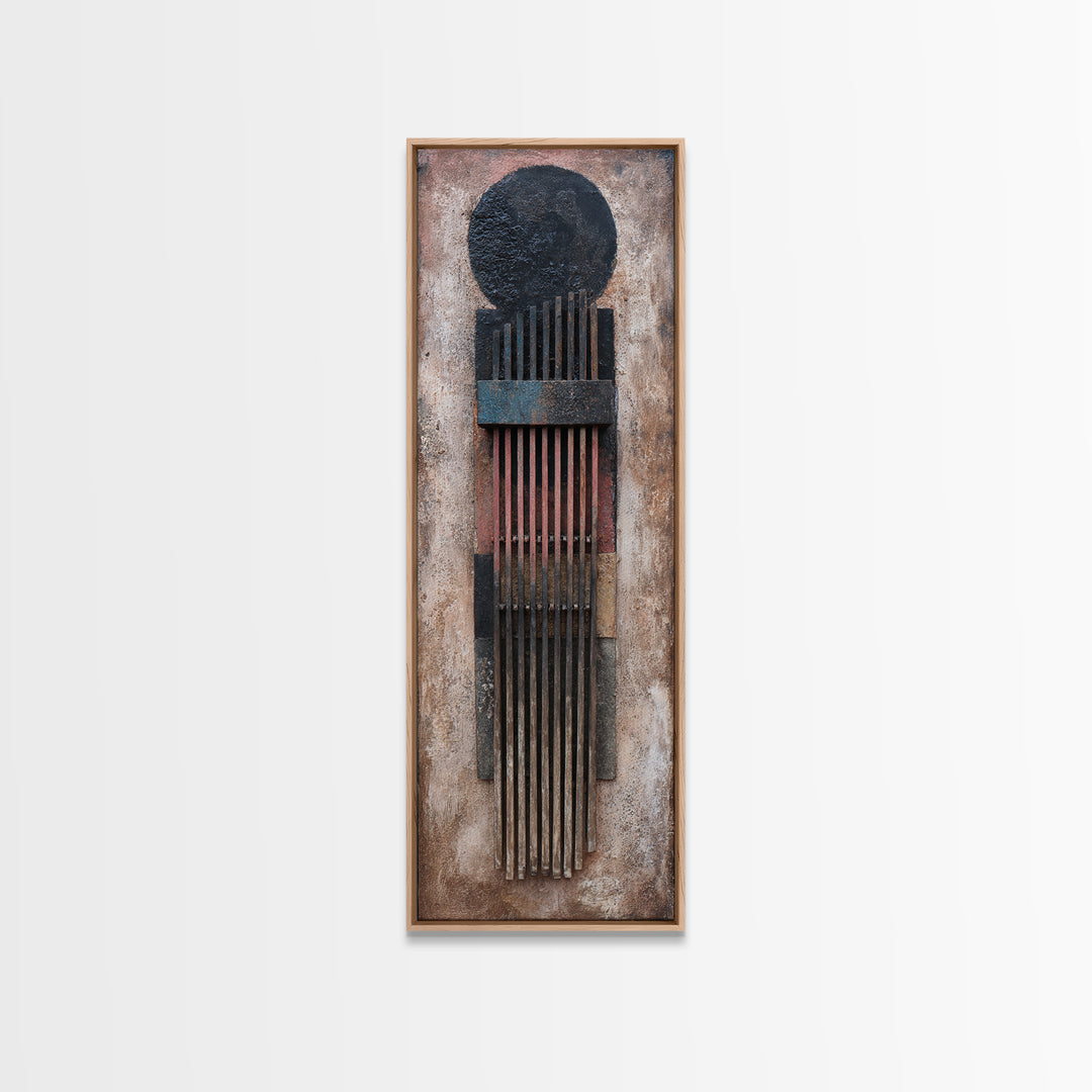 Rustic African Kalimba Framed Canvas Print, Tribal Music Wall Decor, African Artwork, Ethnic Home Decor, Textured Art Print