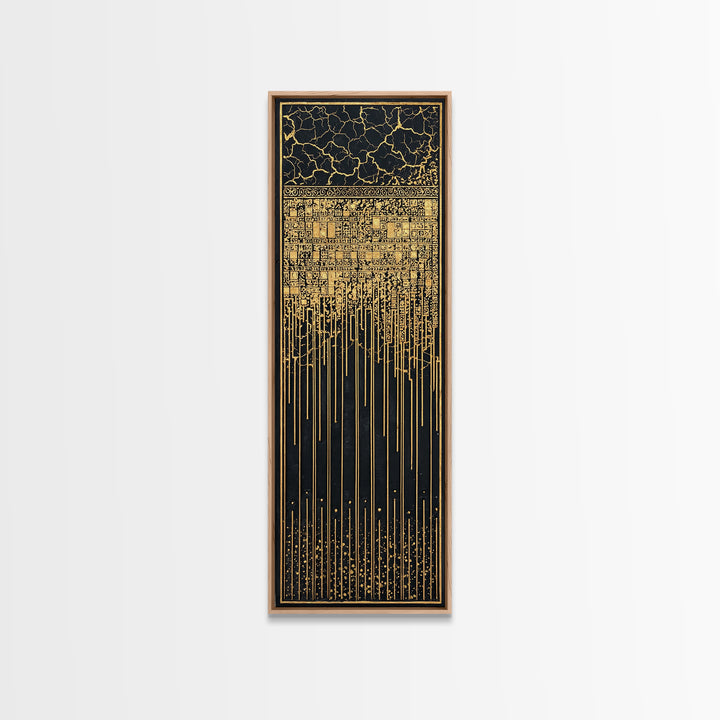 Black And Gold African Patterns Wall Art, Ancient African Art, Abstract Tribal Decor, Luxury Canvas, Cultural Home Decor