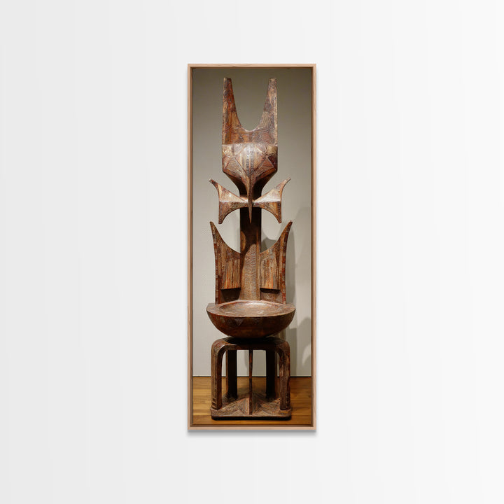 Rustic African Tribal Throne Sculpture Wall Art, African Wood Statue, African Carved Decor, Cultural Home Decor, Unique Gift