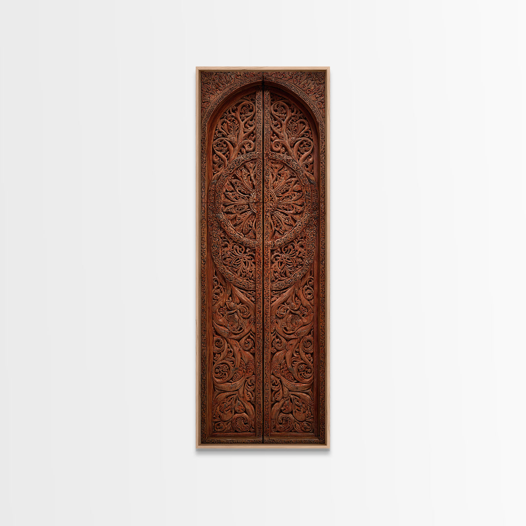 Intricate Brown Carved African Arch Door Wall Art, African Patterns, Traditional African Decor, Boho Wall Decor, Home Decor Gift