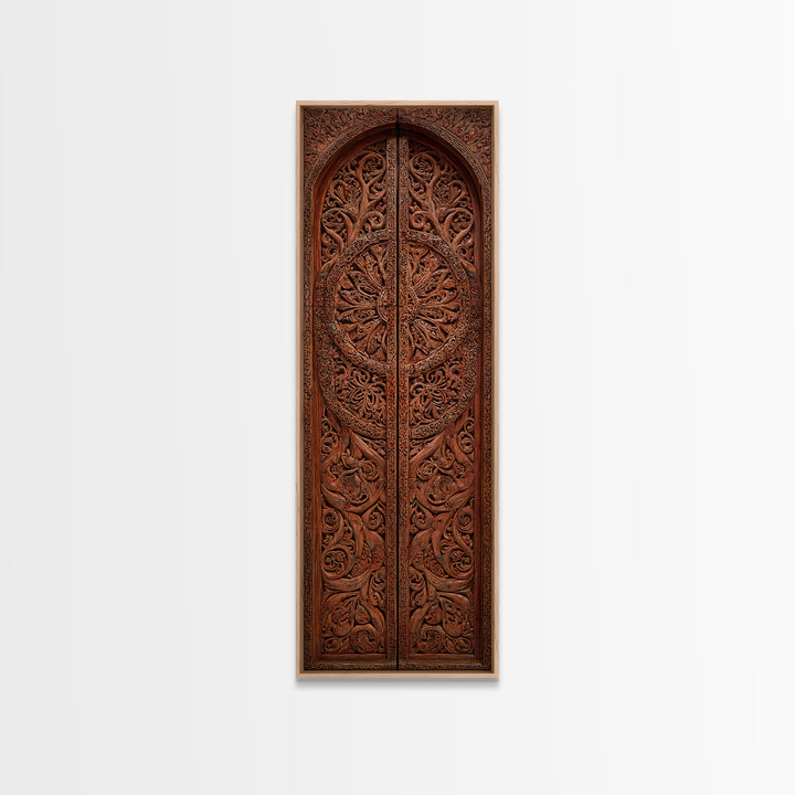 Intricate Brown Carved African Arch Door Wall Art, African Patterns, Traditional African Decor, Boho Wall Decor, Home Decor Gift