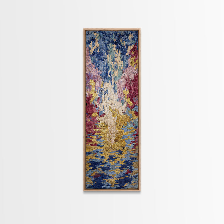 Colorful Abstract Water Reflection Wall Art, Modern African Inspired Decor, Textured Canvas Style, Dreamy Living Room Art