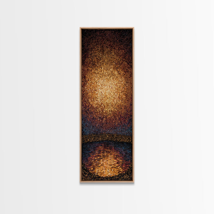 Radiant Golden Pear Light Over Water Wall Art, African Inspired Abstract Painting, Dreamy Wall Decor, Luxury Canvas Gift