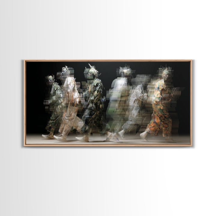 Ethereal African Masquerade Dancers Canvas Print, Abstract Tribal Art, Cultural Wall Decor, Modern Afrocentric Wall Art Decor