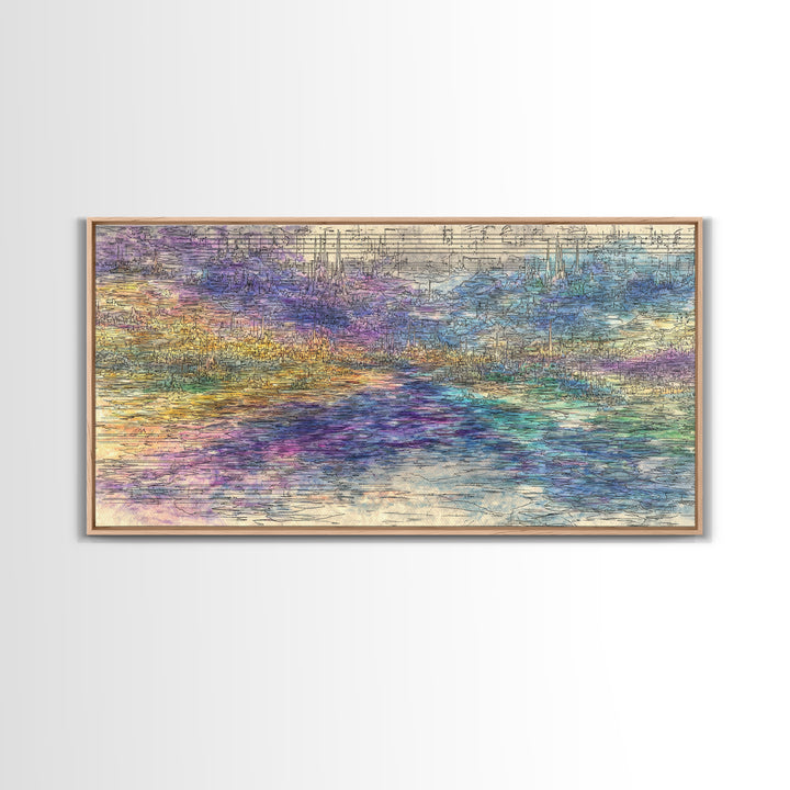 Pastel Abstract River Landscape Wall Art, Modern African Inspired Canvas Print, Dreamy Large Decor Art For Living Room Decor
