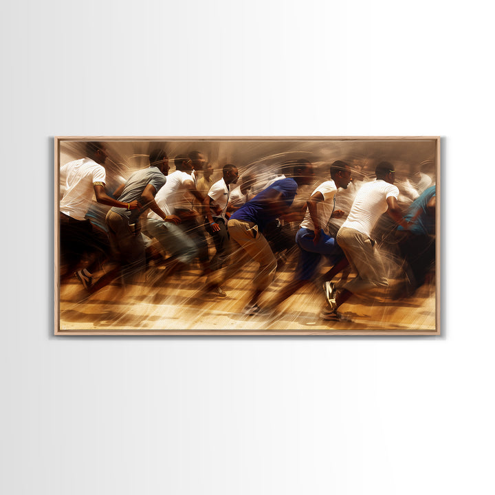 Urban African Runners In Motion Wall Art, Dynamic Black Culture Canvas Print For Gym Decor, Office Decor, And Modern Home Decor