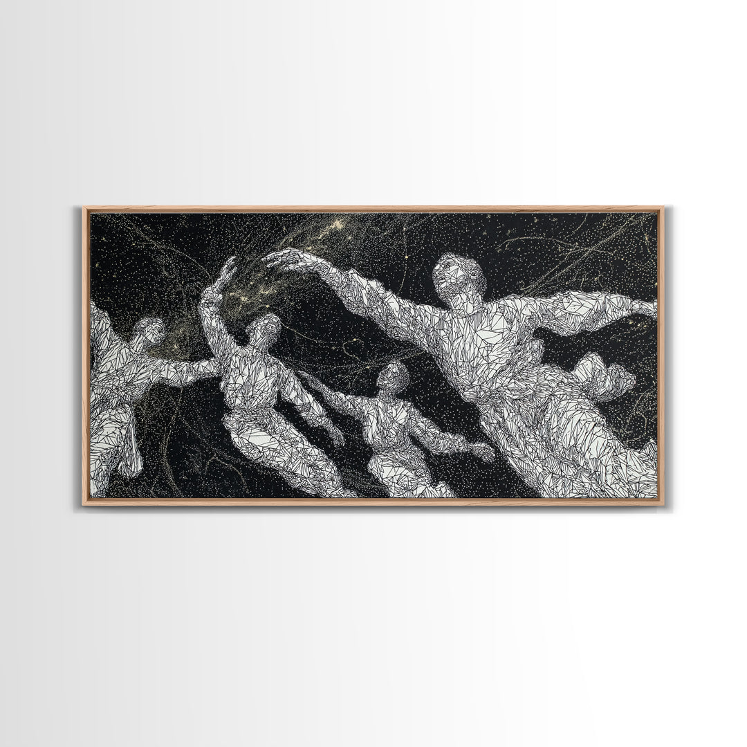 Black And White Dancing Figures Wall Art, African Contemporary Art Print, Expressive Movement Decor For Modern Studio Room