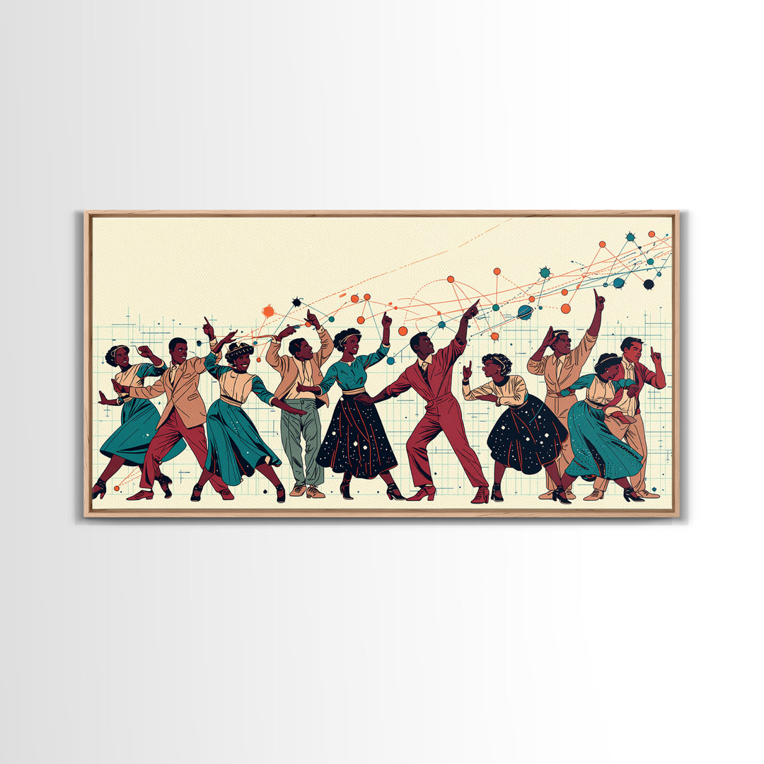 Joyful African Dancers Celebration Wall Art, Afrocentric Art, Black Culture Art, Colorful Modern Decor, Music Party Gift