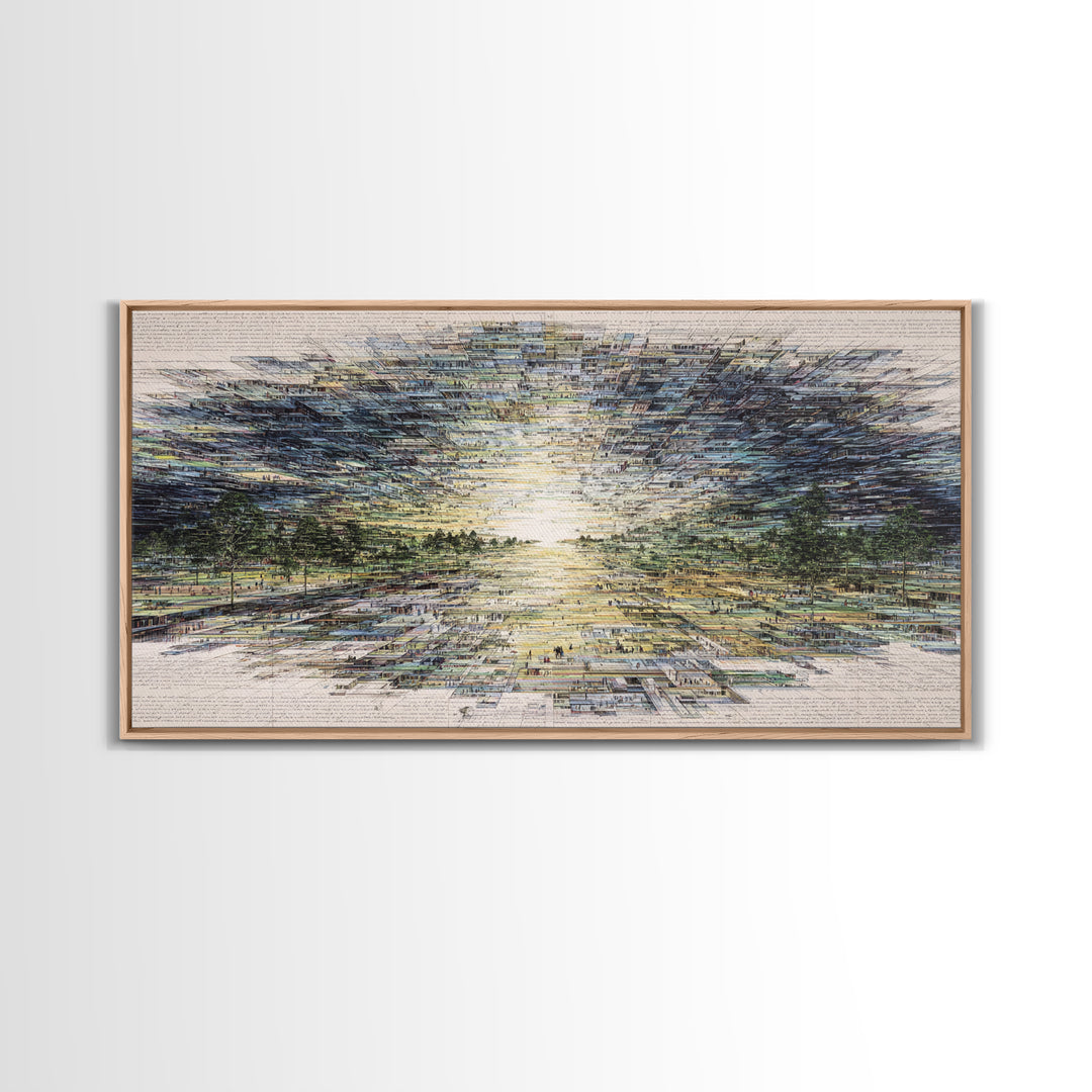 Radiant Abstract African Landscape At Sunrise Wall Art, Earth Tone Decor, Modern Canvas Art, Minimalist Office Art For Living Room