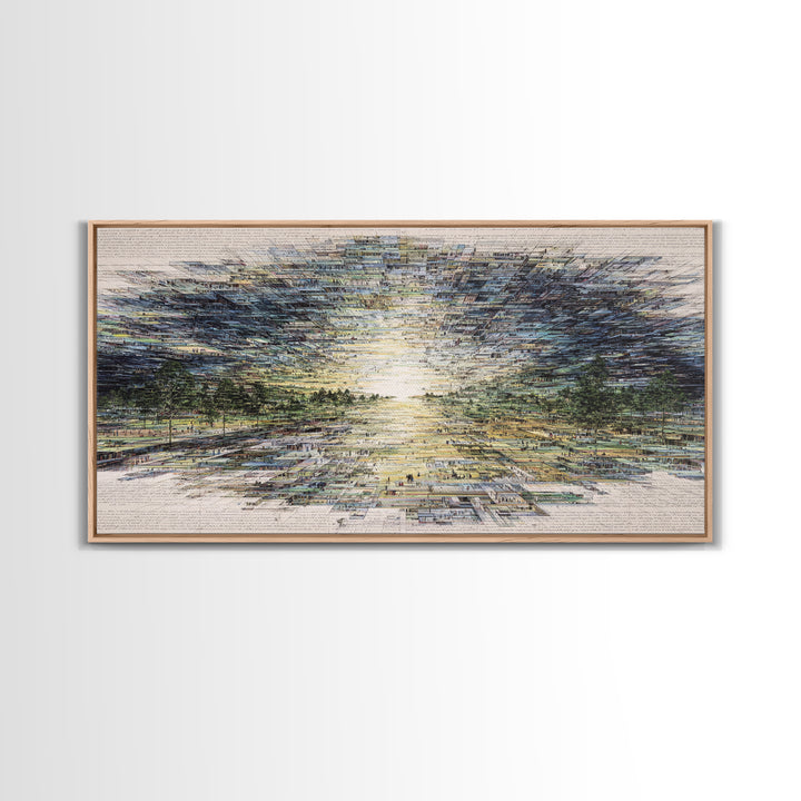 Radiant Abstract African Landscape At Sunrise Wall Art, Earth Tone Decor, Modern Canvas Art, Minimalist Office Art For Living Room