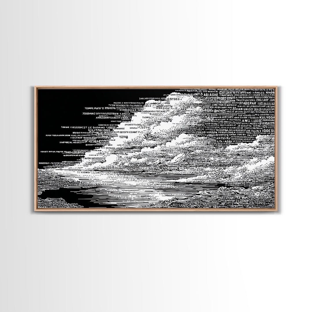 Black White Textured Seascape Wall Art, Abstract African Art Print, Minimalist Office Decor, Modern Landscape Home Decor