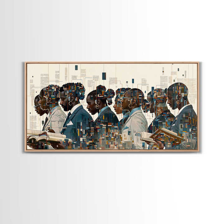 Black Scholars In Geometric Profile Wall Art, African American Art, Modern Black Culture Art, Office Decor, Afrocentric Prints