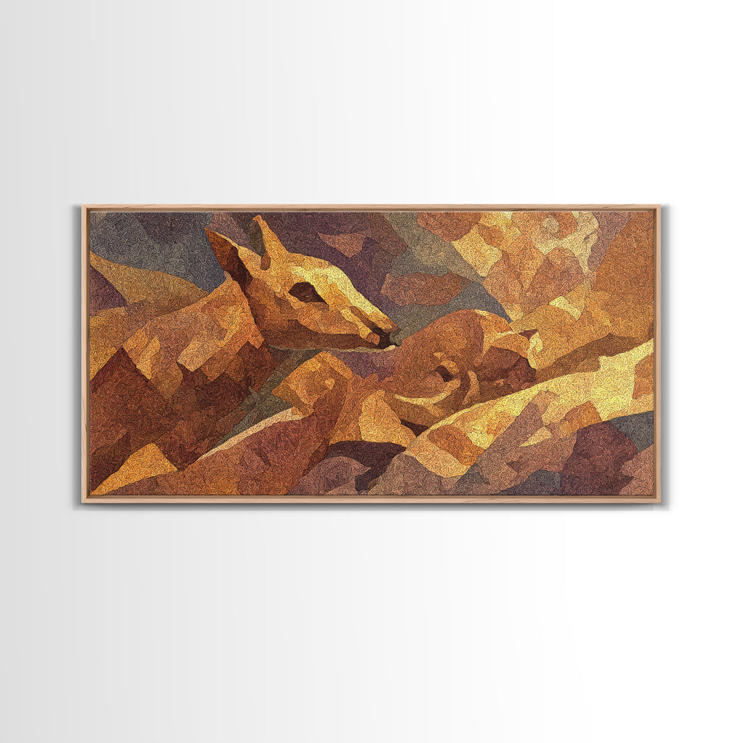 Golden Giraffe Faces In Warm Desert Light Canvas Print African Animal Art, Safari Decor, Boho Earth Tone Wall Decor For Living Room