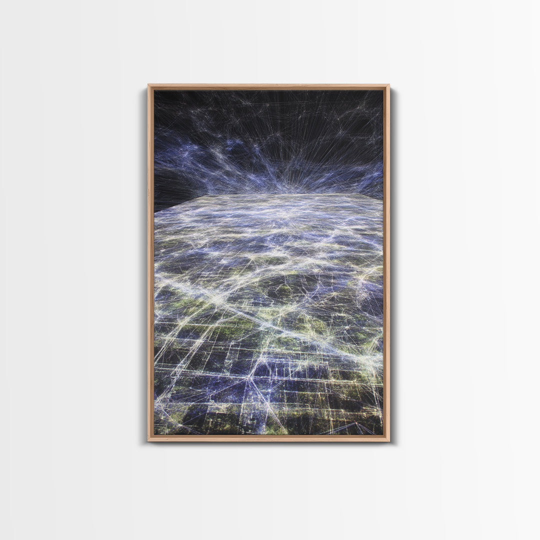 Futuristic Earth Data Horizon Canvas Print, Afrofuturism Decor, Digital Network Art, Modern Space Wall Decor For Office Gift