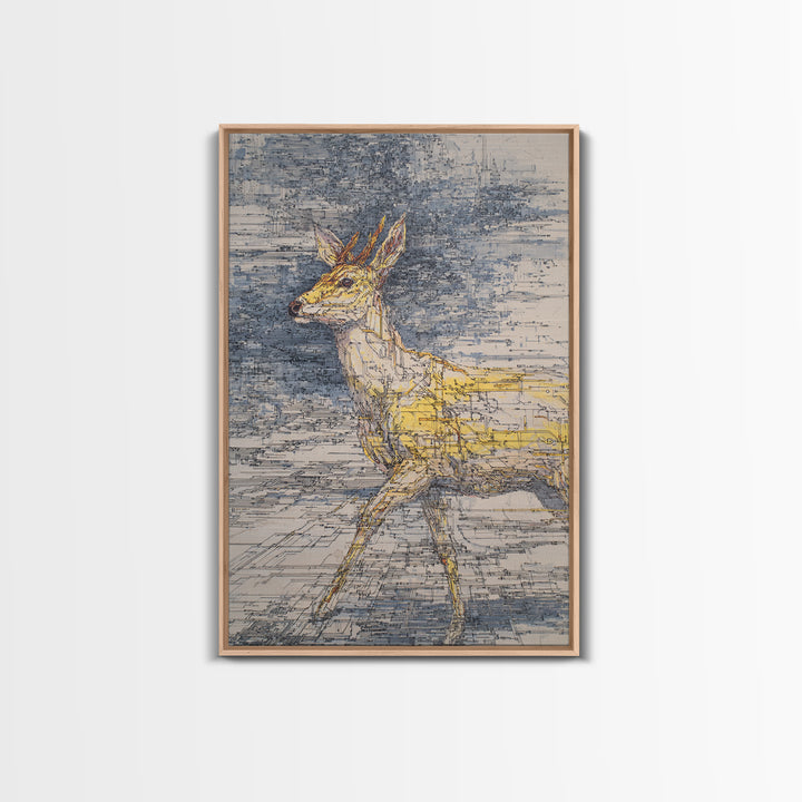 Minimalist Antelope Line Drawing Canvas Print, African Animal Art, Safari Decor, Neutral Wildlife Wall Art, Nature Art Gift